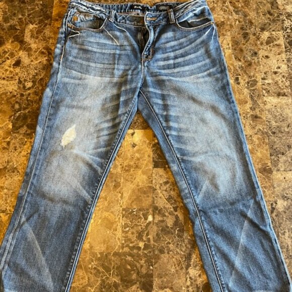 MISS ME Denim - MISS ME Women’s Y2K Medium Wash Casual Distressed Crop Jeans Size 26 Boyfriend